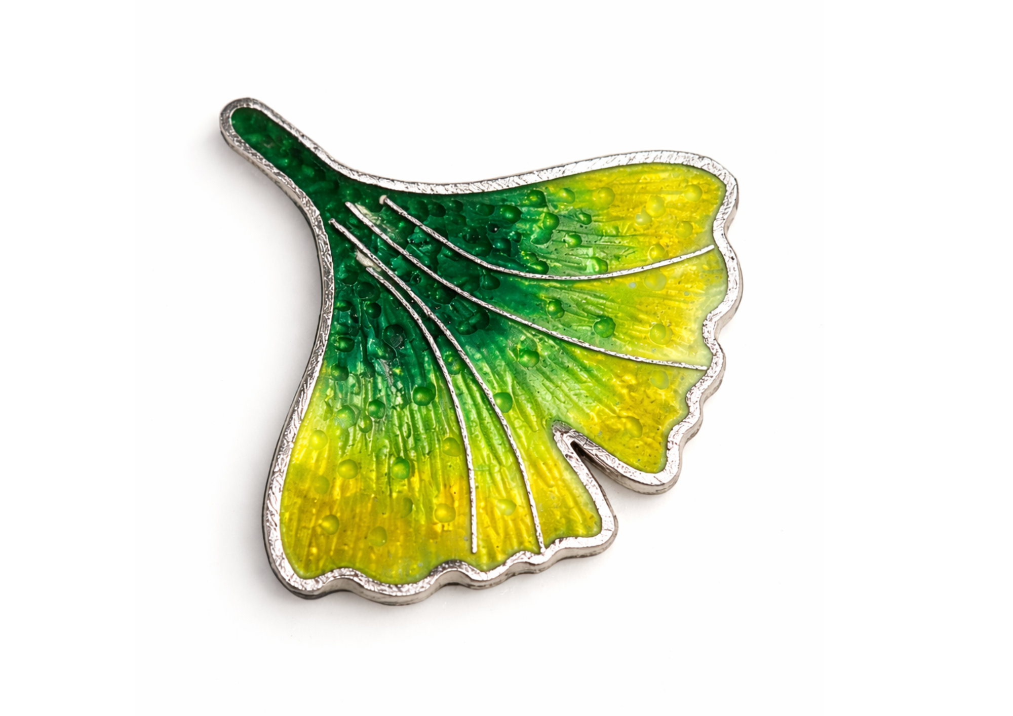 1 - Ginkgo argent émaillé
