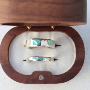 Alliances en argent & émaux véritables sur commande